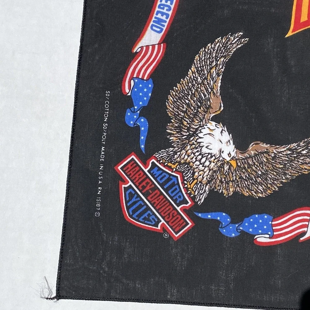 New VTG Harley Davidson Scarf Bandanna Eagle Flag 21